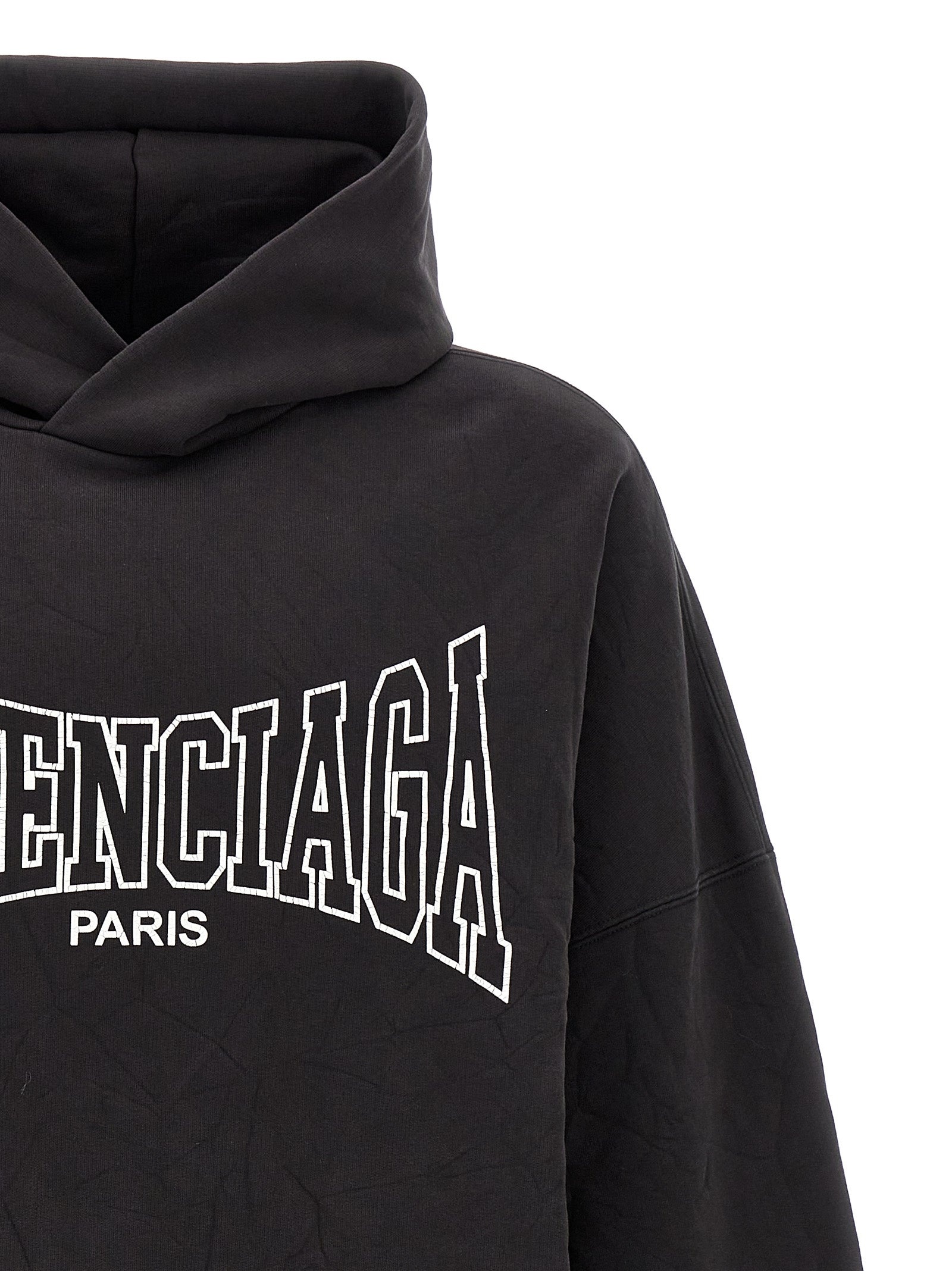 Logo Print Hoodie Sweatshirt Black - 3