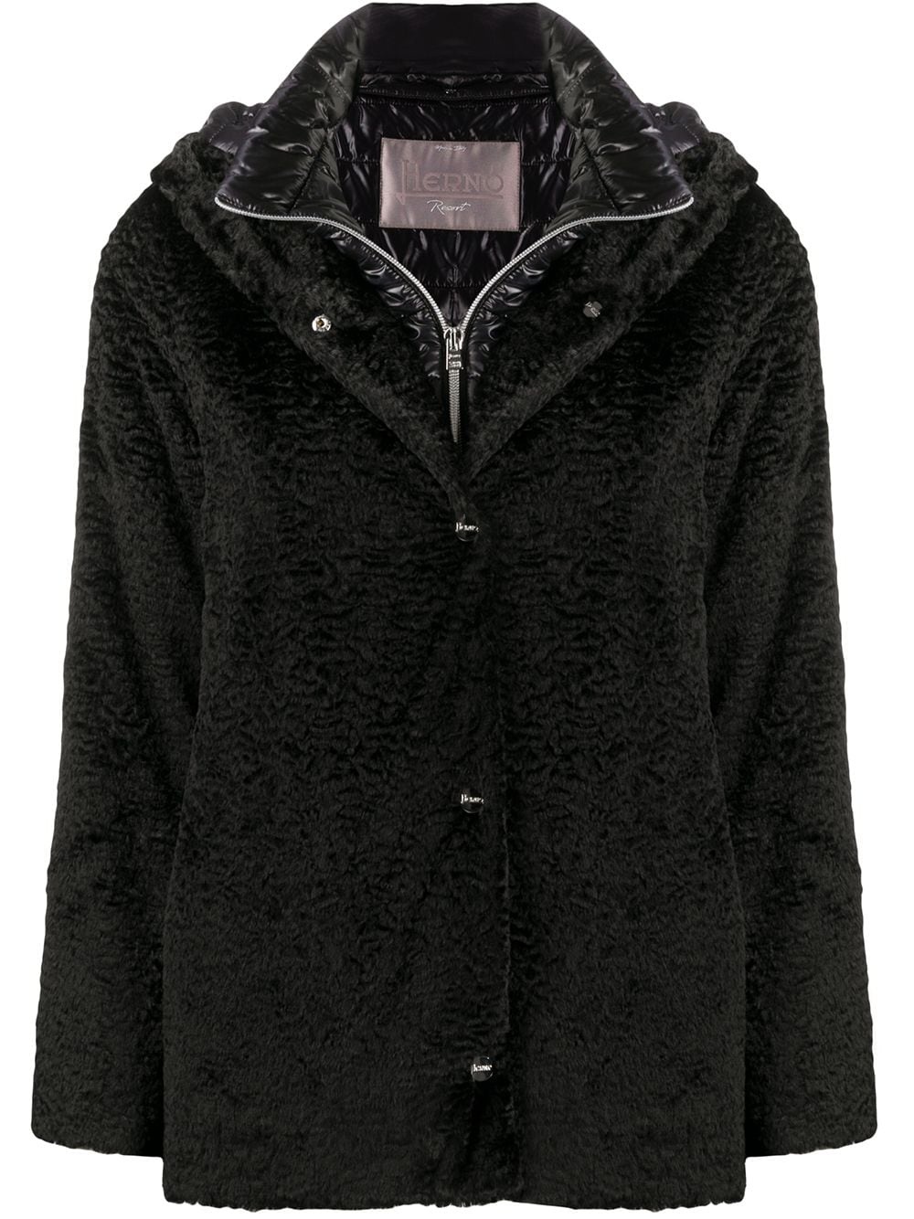 short faux-fur padded coat - 1