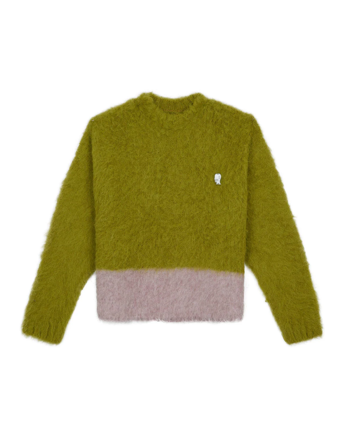 Super Hairy Boxy Knit Sweater - Lime - 1