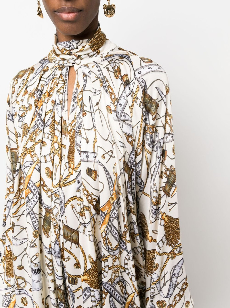 graphic-print high-neck midi dress 5