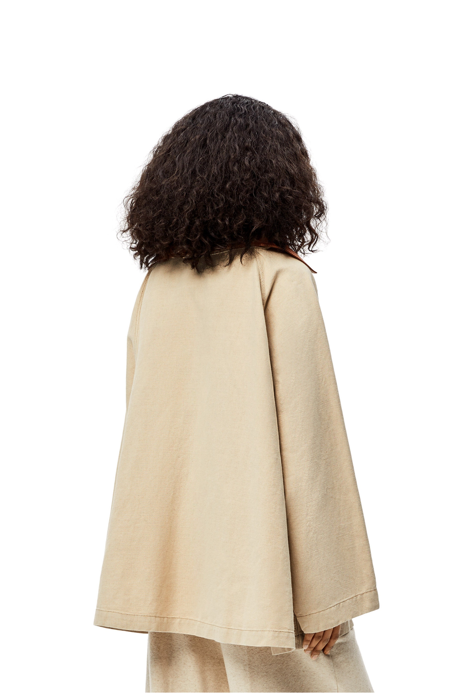 Trapeze peacoat in cotton and linen - 4