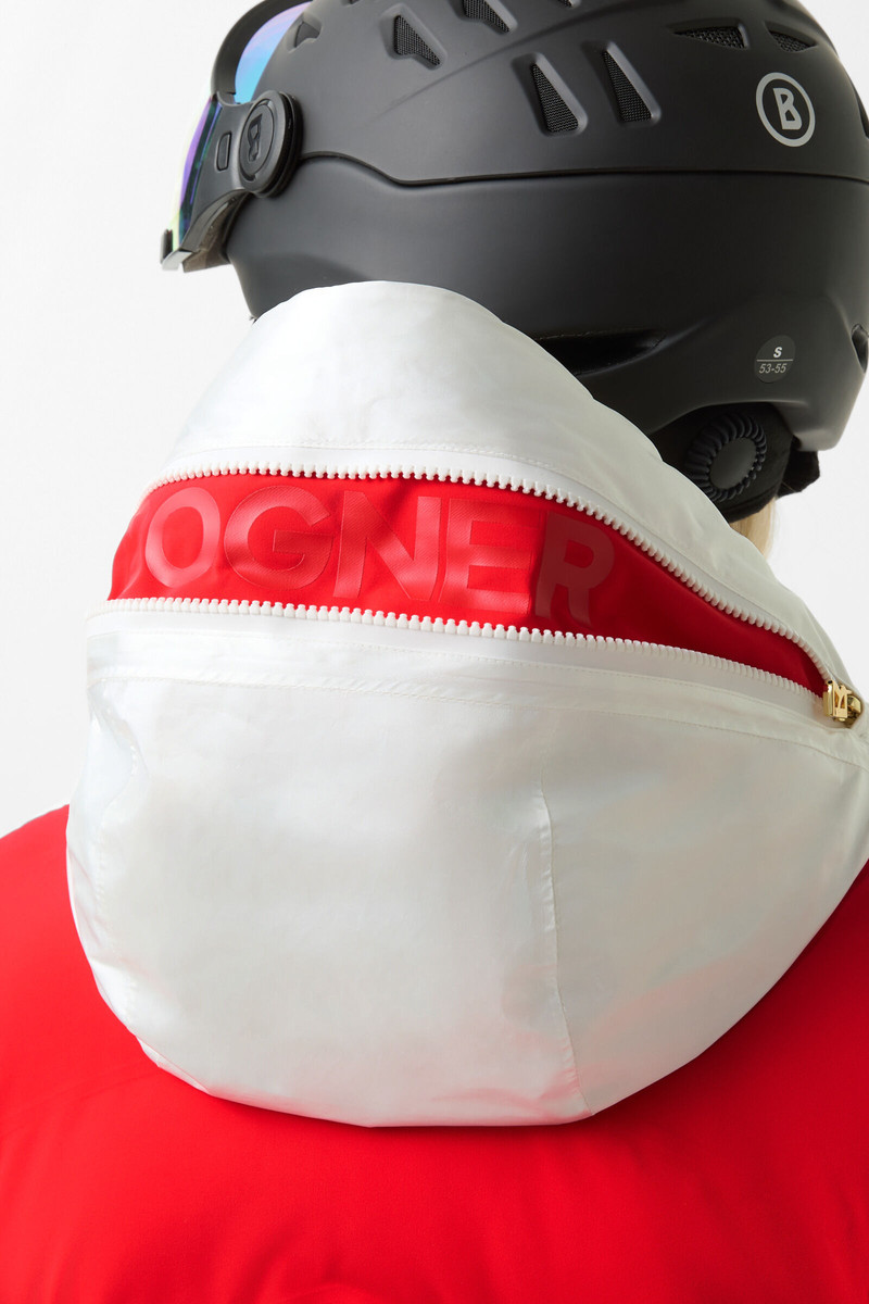 Kira quilted jacket in Red/White 6