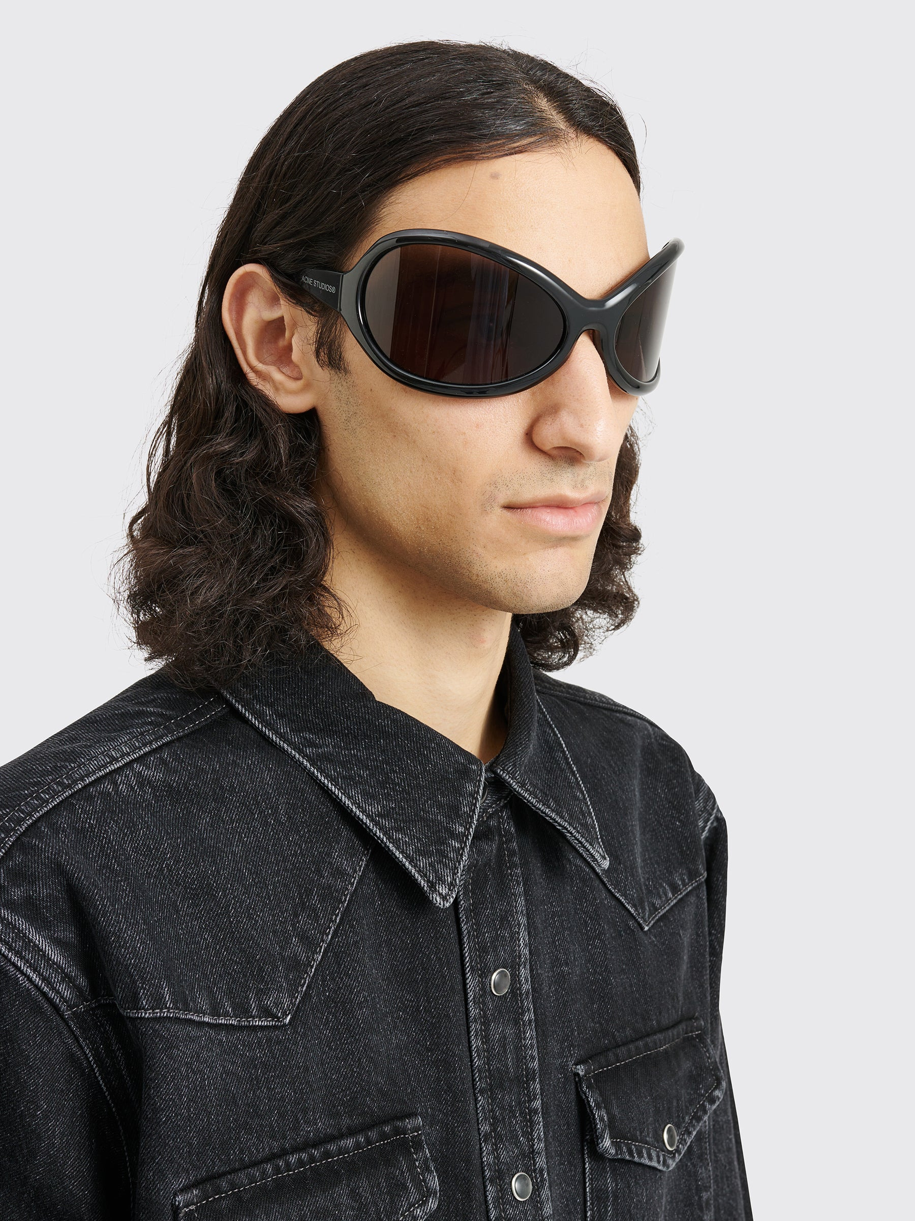ACNE STUDIOS OVERSIZE SUNGLASSES BLACK - 3