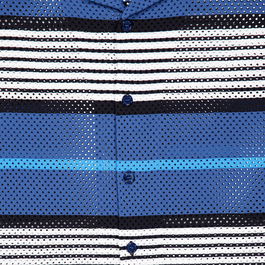 Burberry Striped Print Nylon Loose Shirt - 2