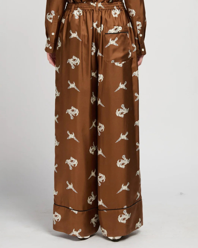 RAVEN-PRINT WIDE LEG TROUSERS 7