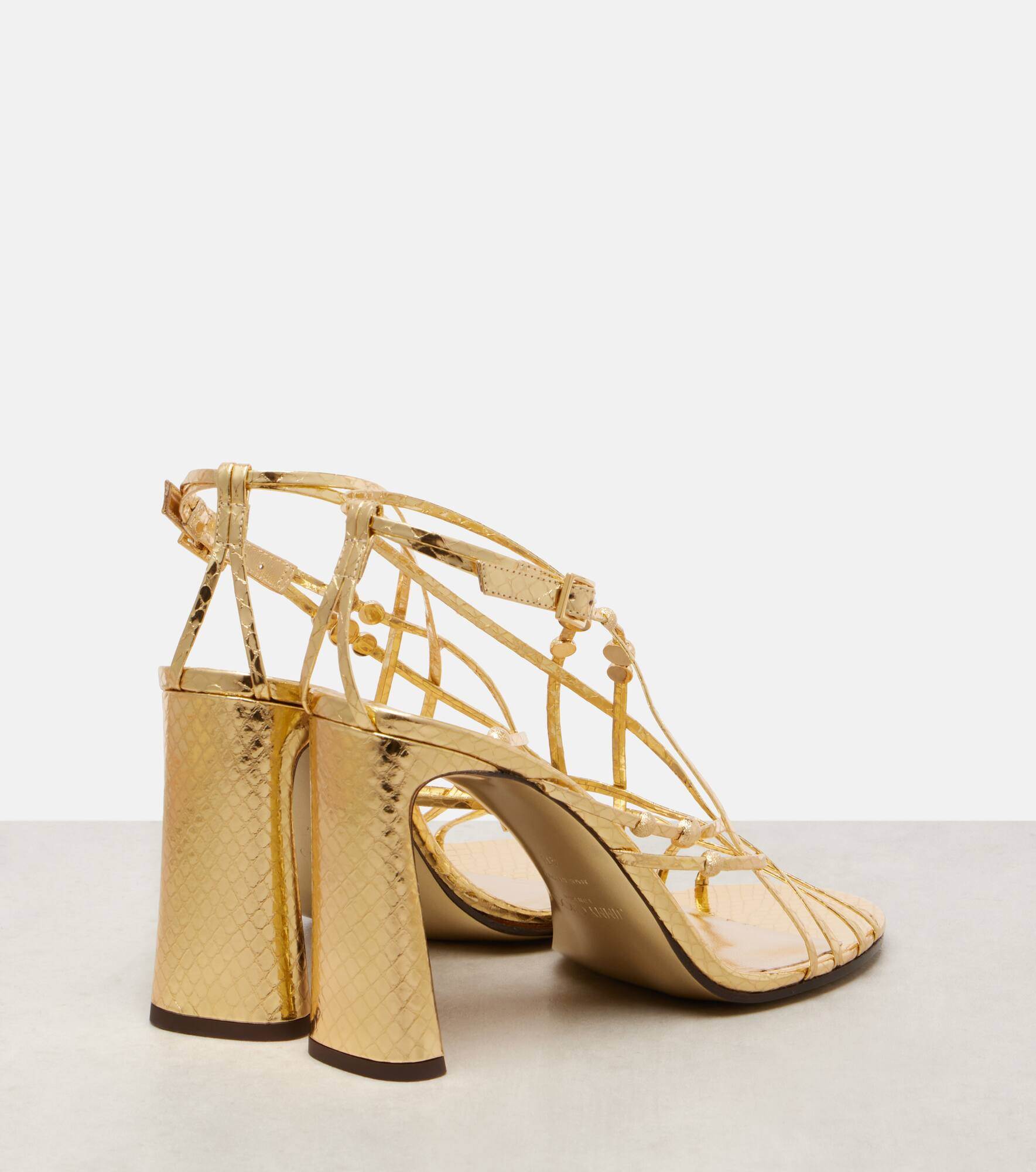 Felice 95 beaded metallic leather sandals - 2