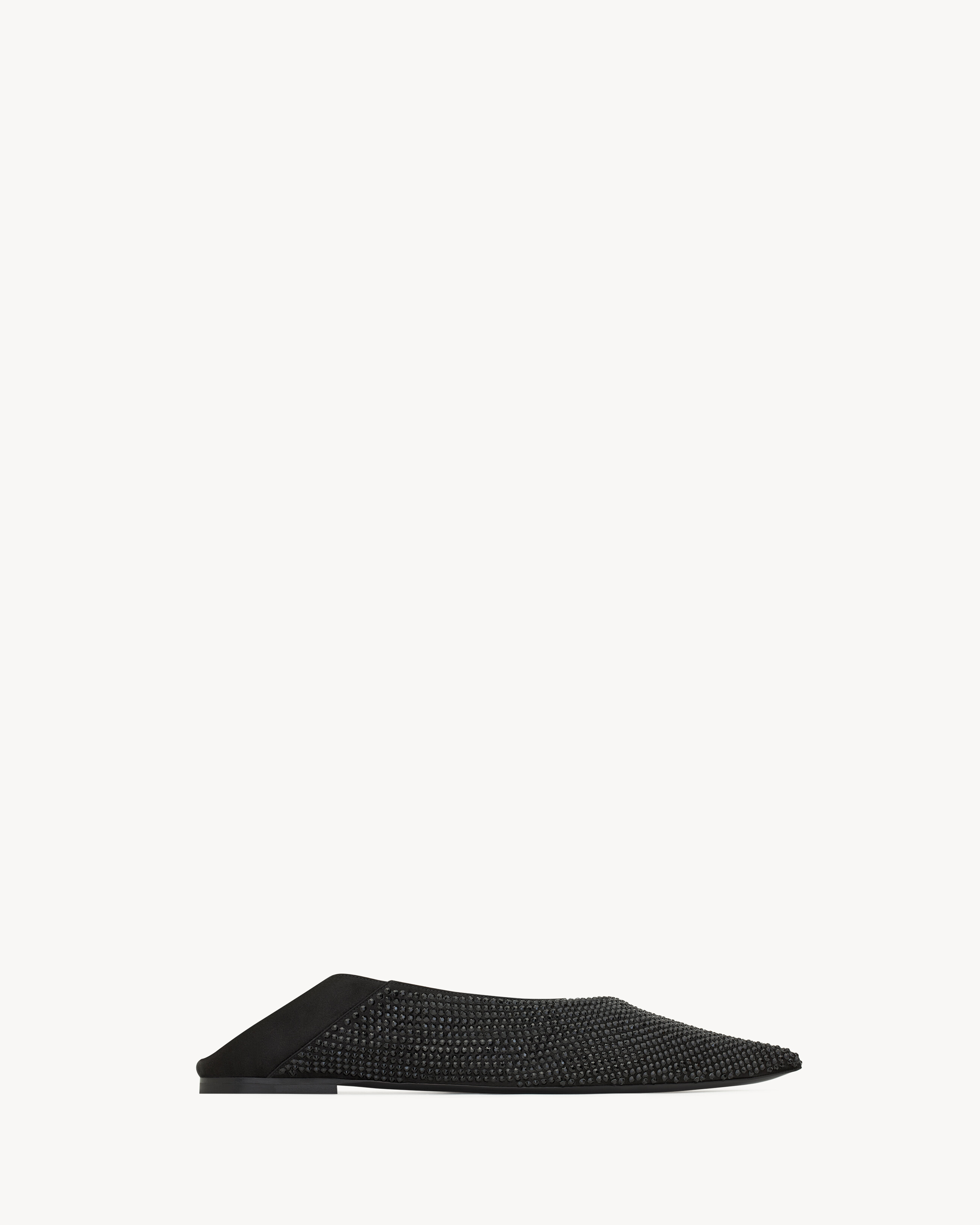 NOUR SLIPPERS IN SATIN CREPE AND RHINESTONES - 2
