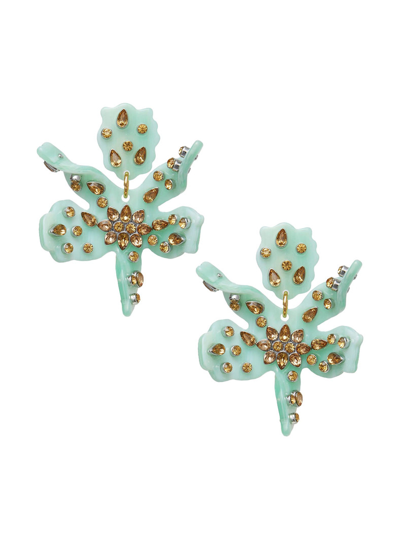 Women's Paper Lily 14K-Gold-Plated & Crystal Earrings - Jade 1