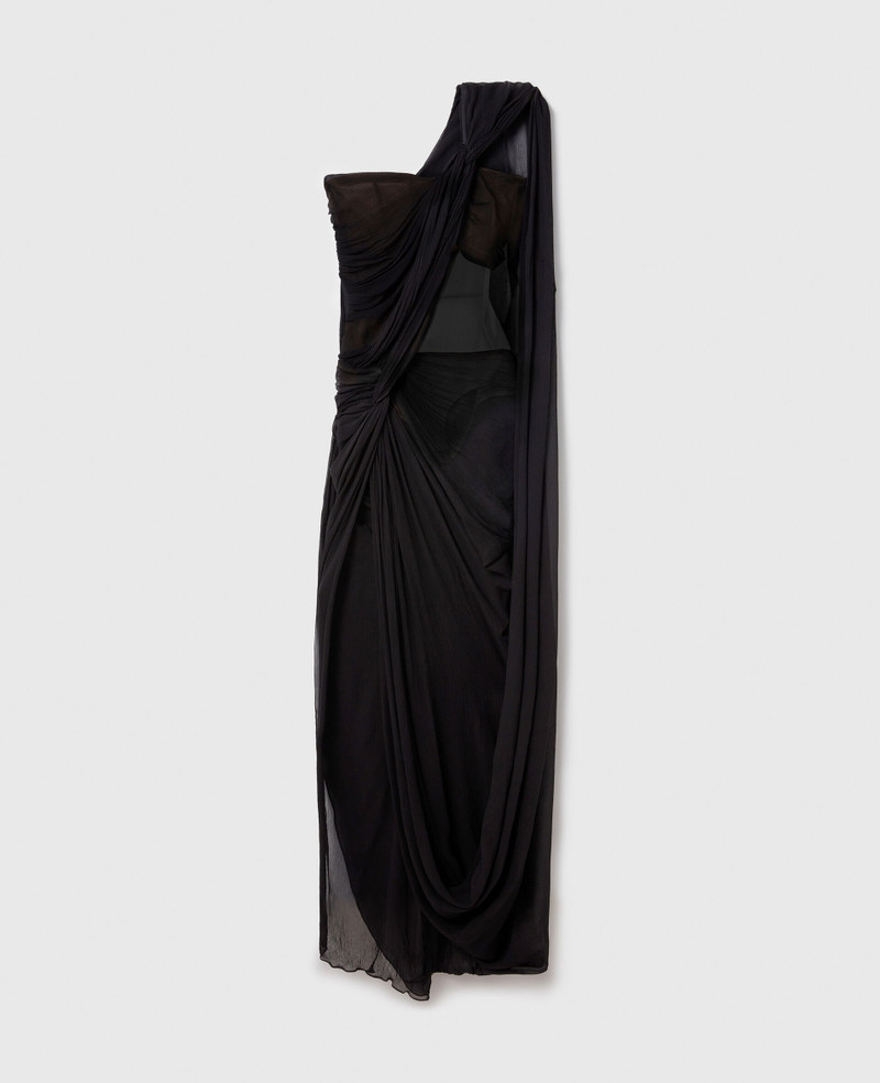 Ruched Knotted Sheer Panel Maxi Dress 1