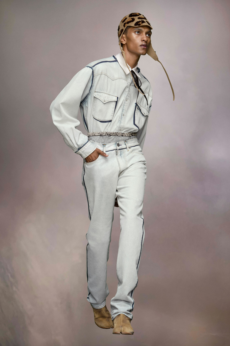 Maison Margiela Japanese denim turn-up jeans outlook