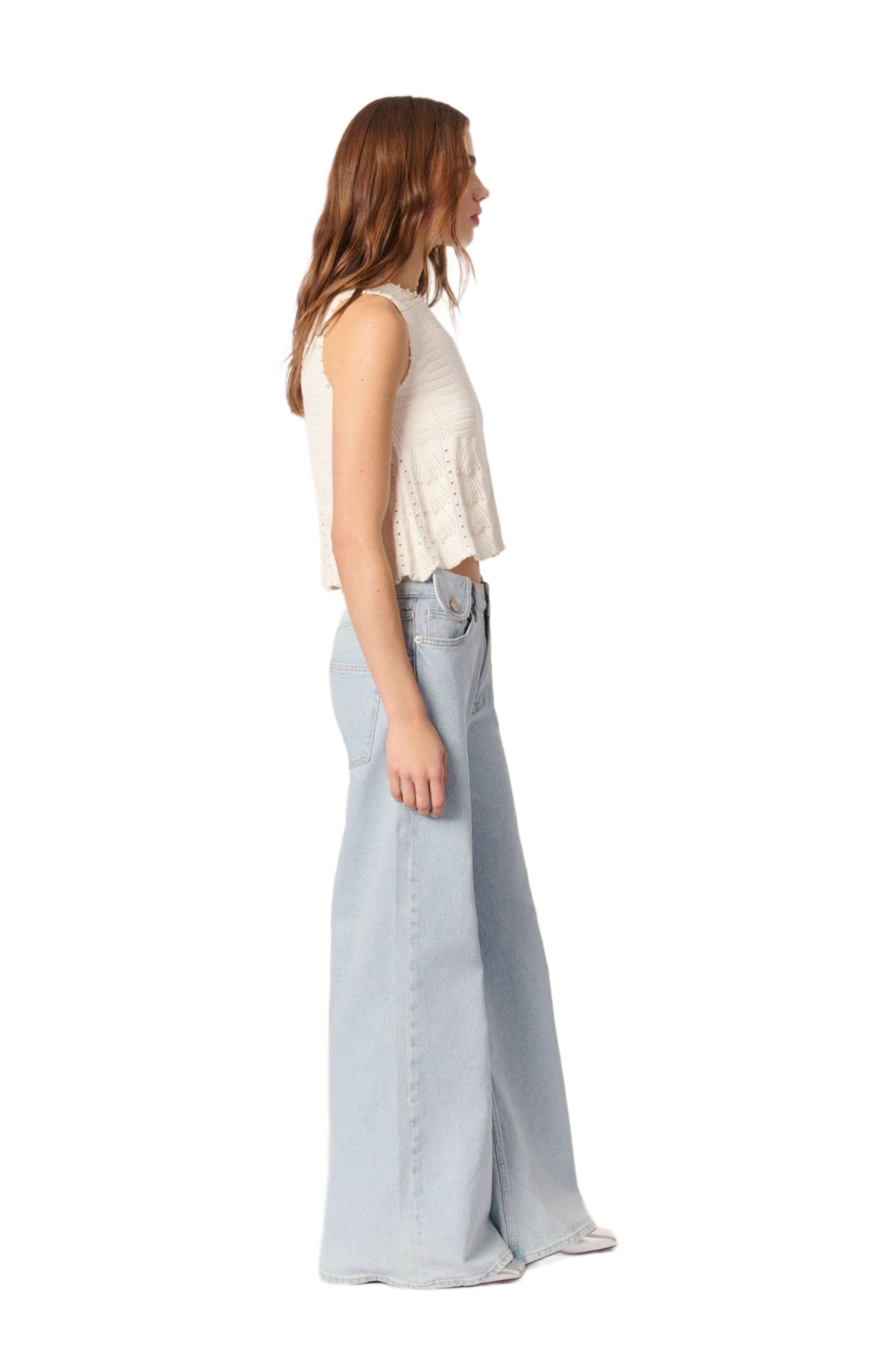 maje Faded wide-leg jeans in Light Blue at Nordstrom - 2
