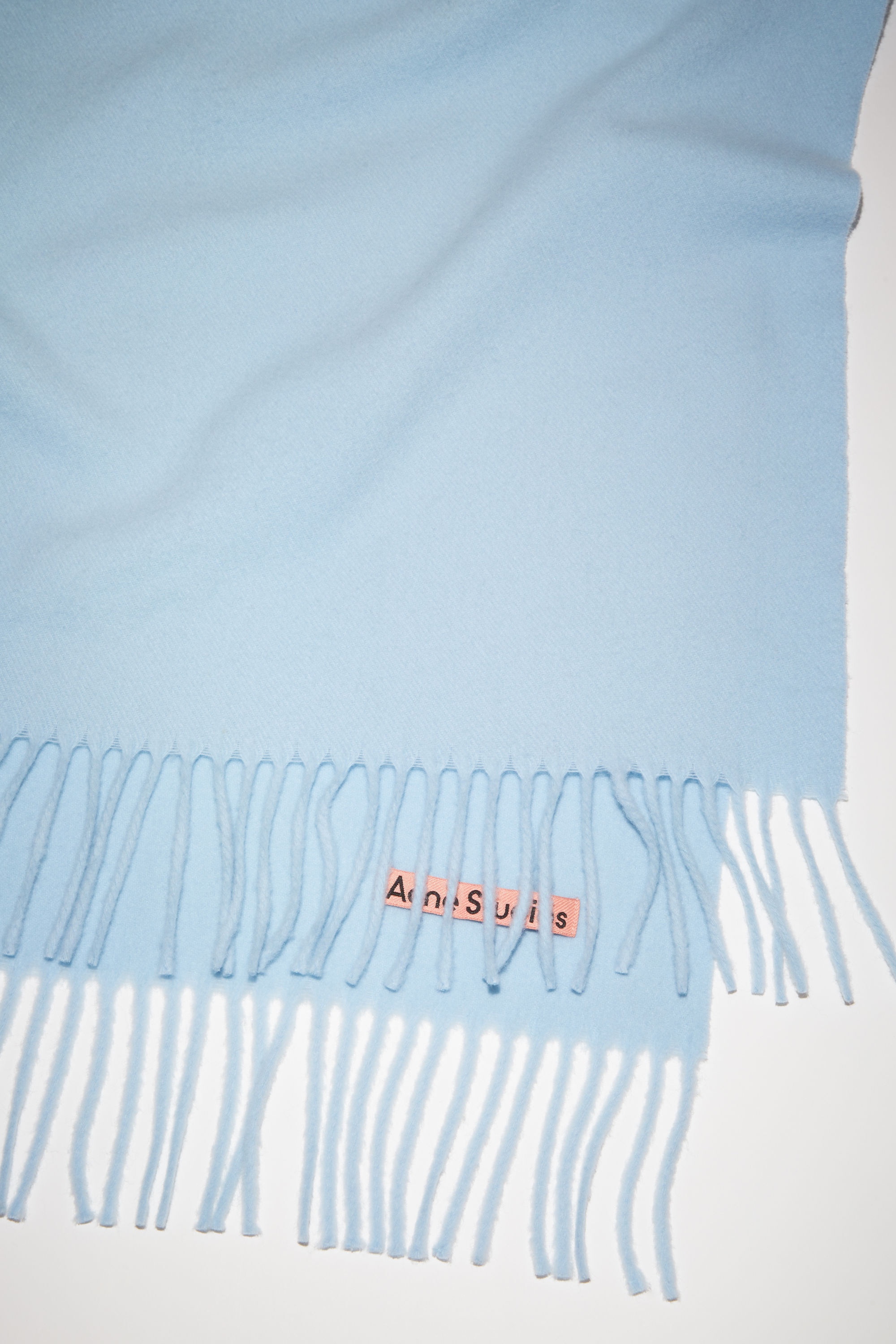 Wool fringe scarf - Light blue - 4