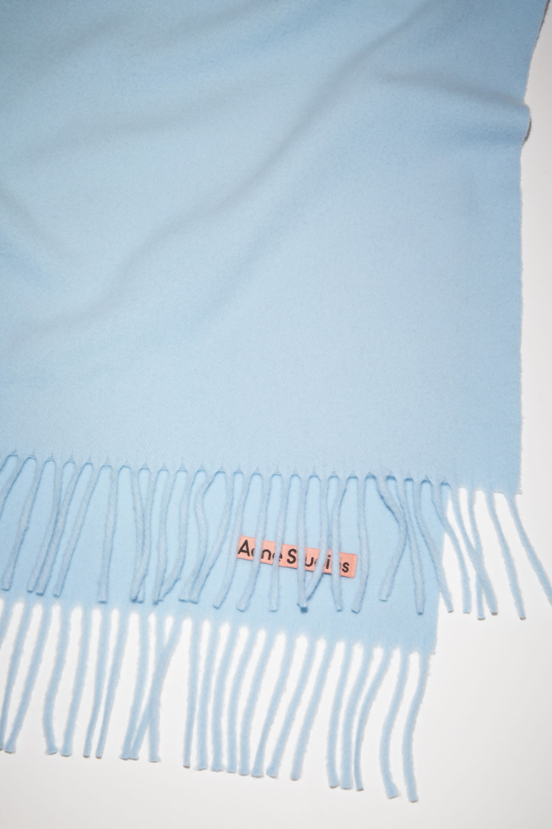 Wool fringe scarf - Light blue 4