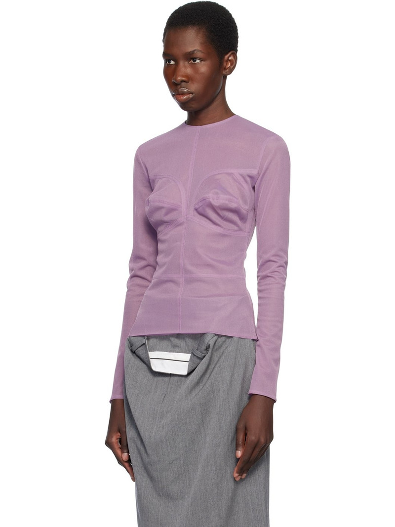 pushBUTTON Purple Dummy Shaped Mesh Top outlook