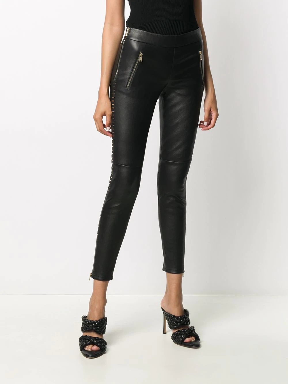 skinny lambskin trousers - 3