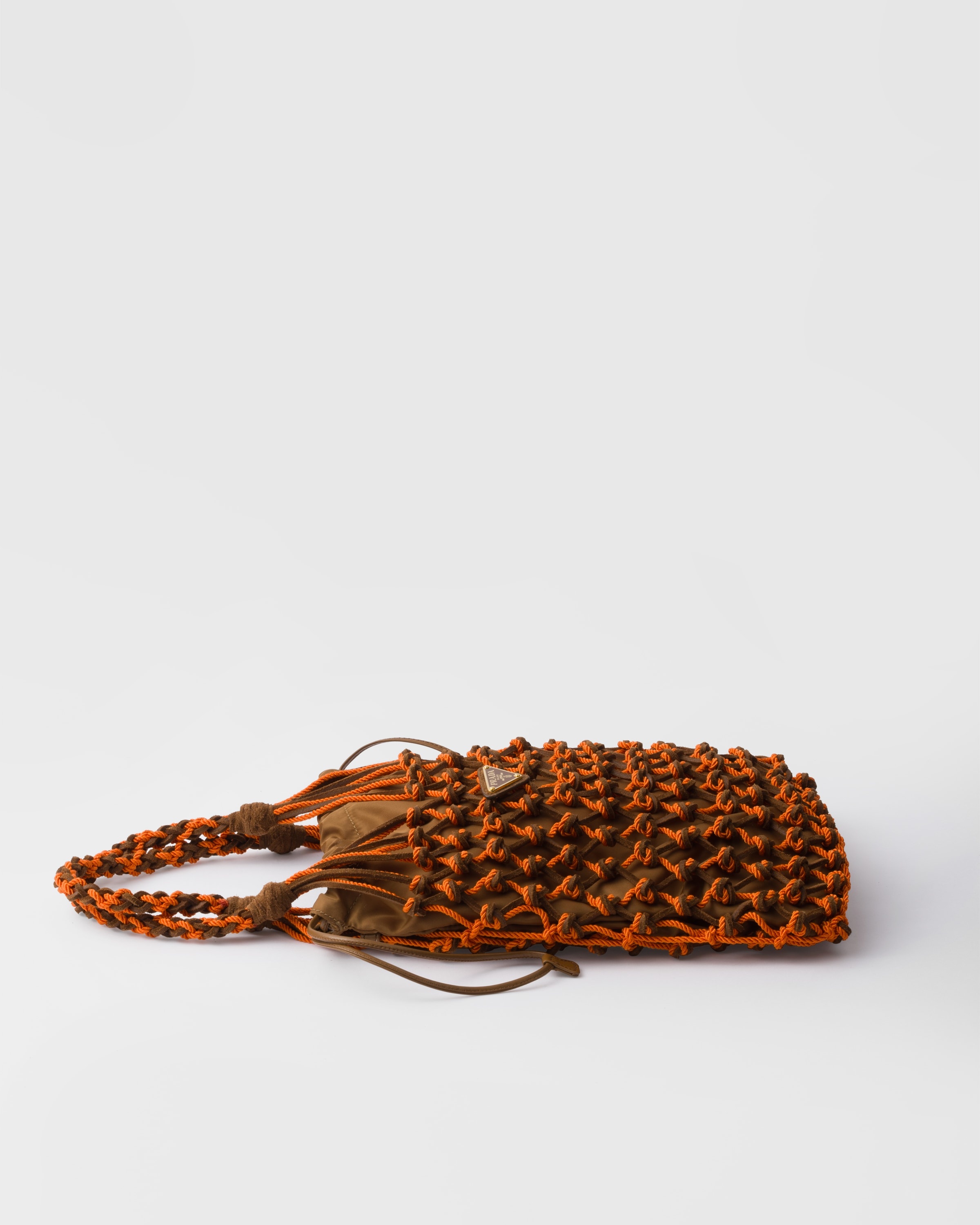 Prada Noué small macramé and suede bag - 3