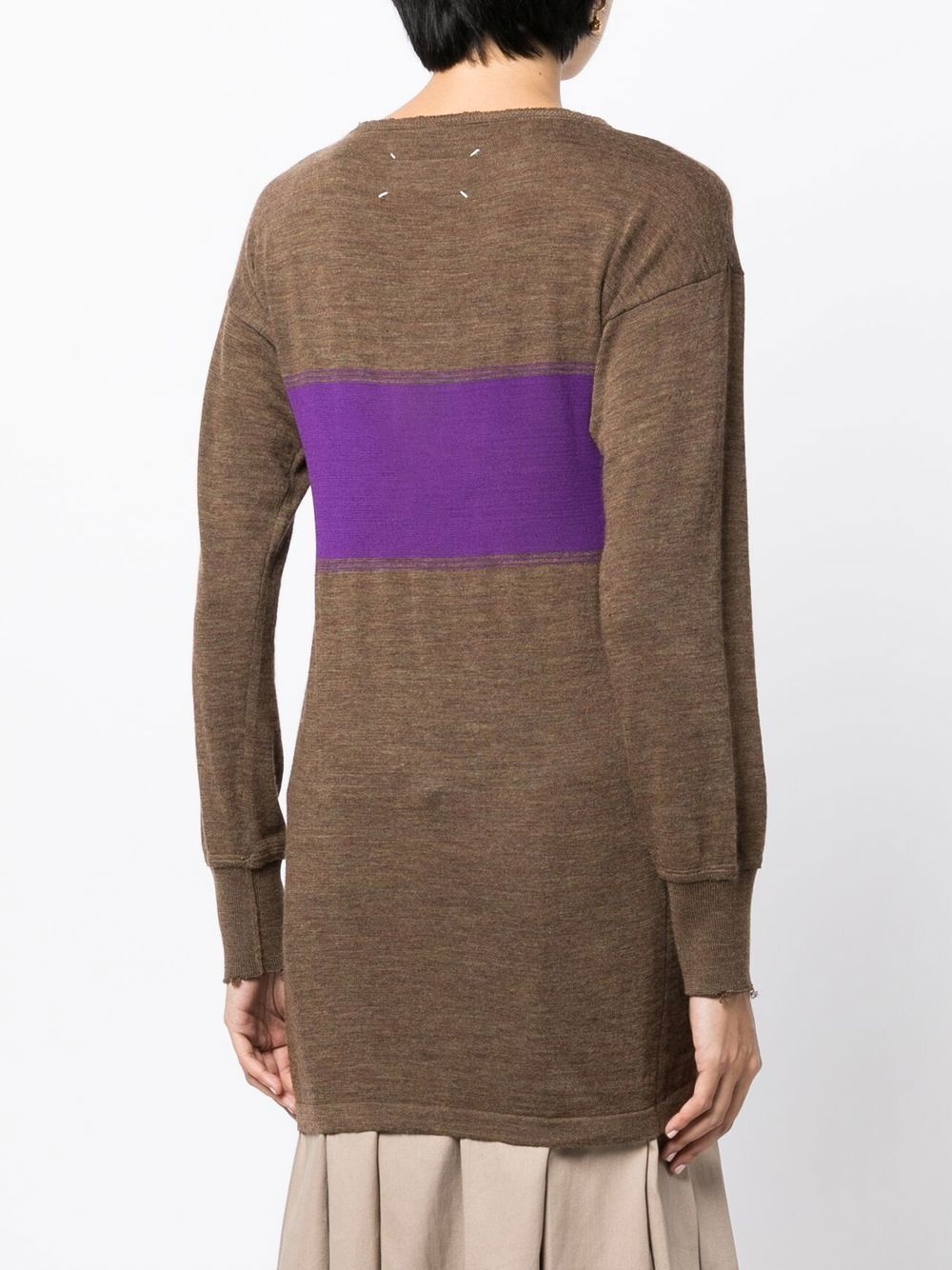 panelled round-neck jumper - 3