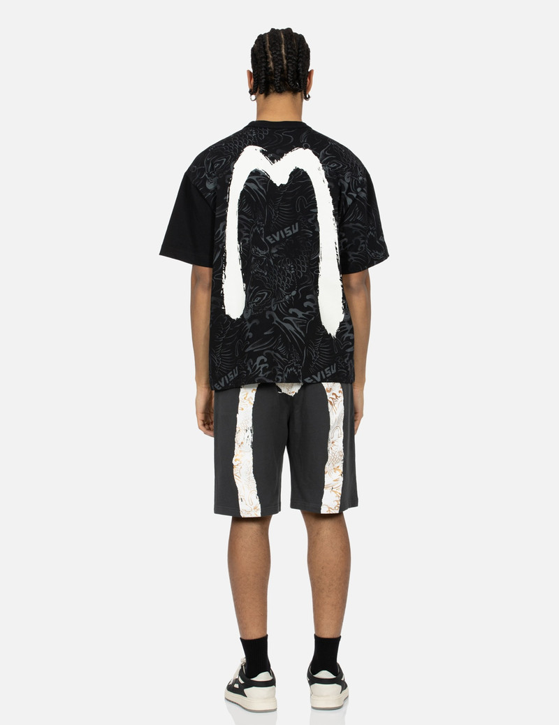 ALLOVER KOI SEAGULL AND BRUSHSTROKE PRINT LOOSE FIT T-SHIRT 5