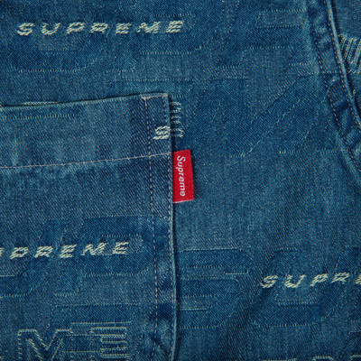 Supreme Supreme Dimensions Logo Denim Shirt 'Blue' outlook