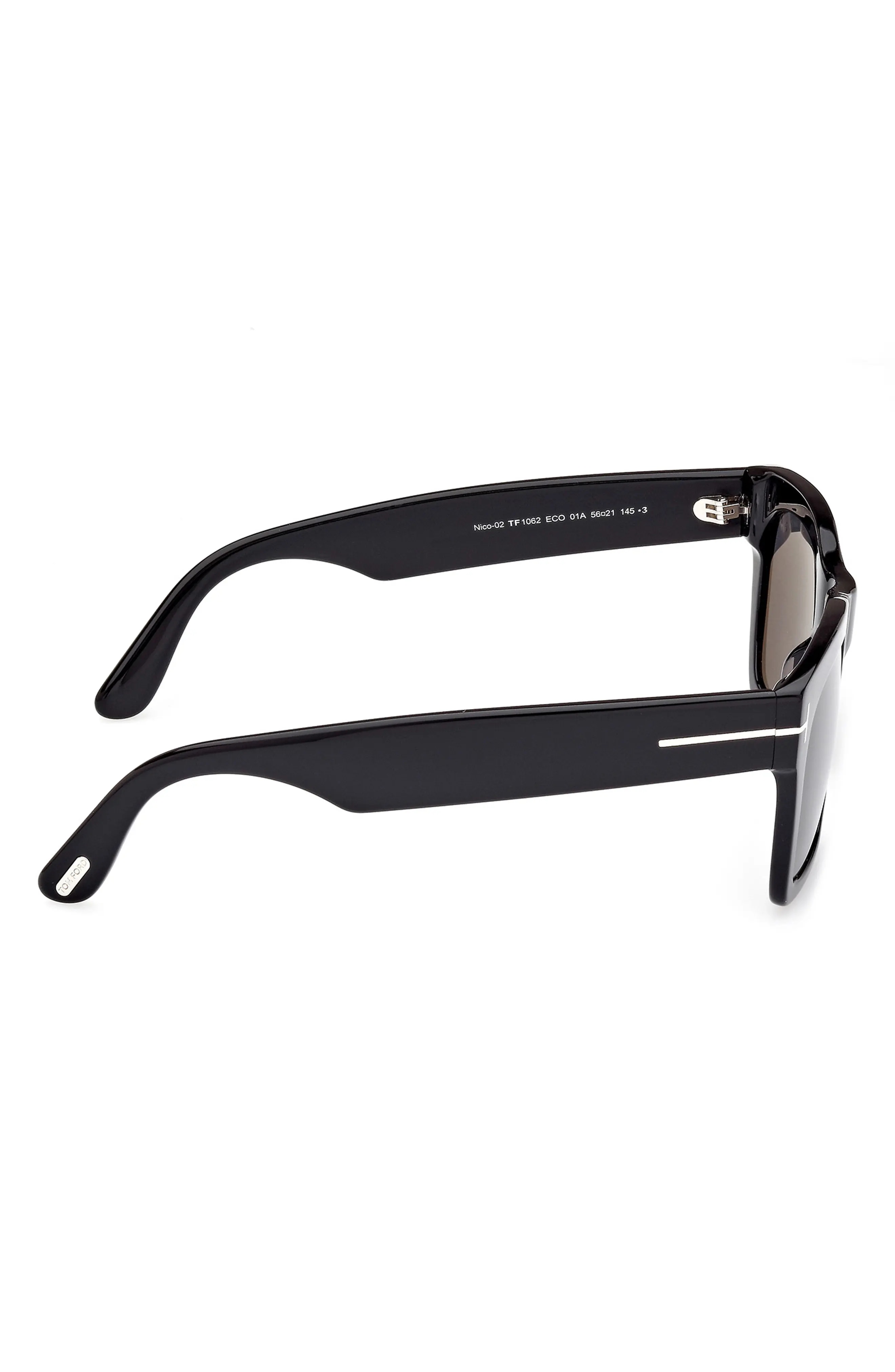 Nico 56mm Square Sunglasses in Shiny Black /Smoke - 5