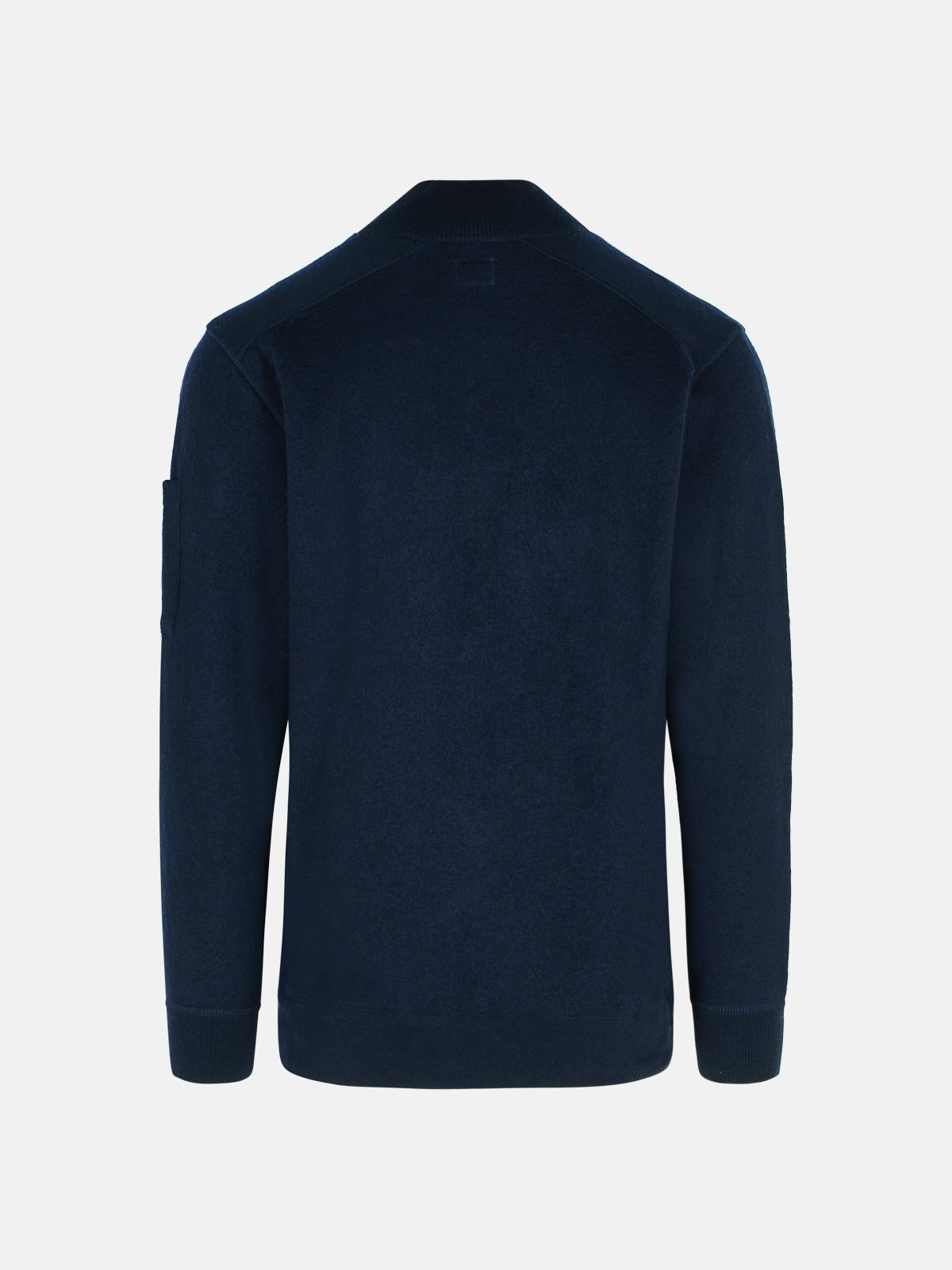 'GRS' NAVY WOOL BLEND SWEATER - 3