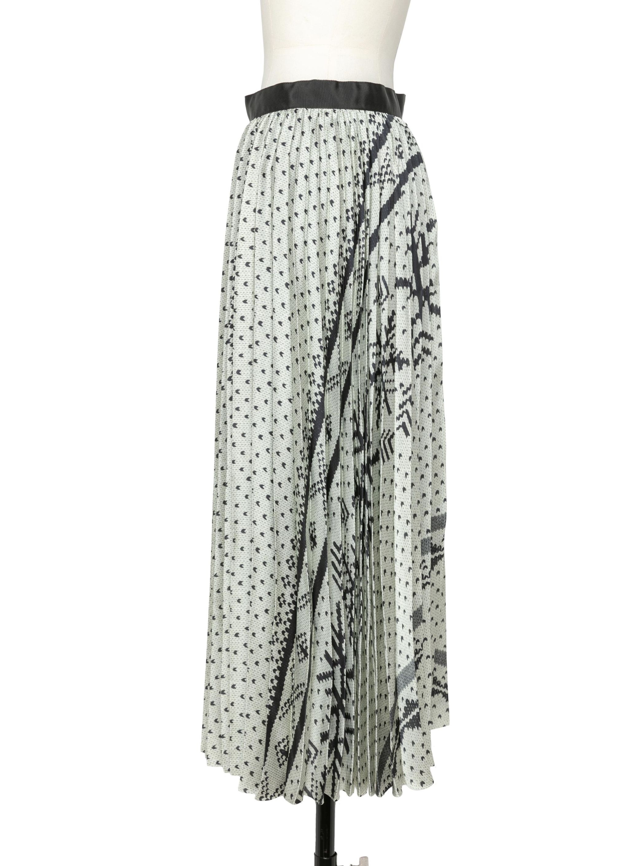 Pattern Knit Print Skirt - 2