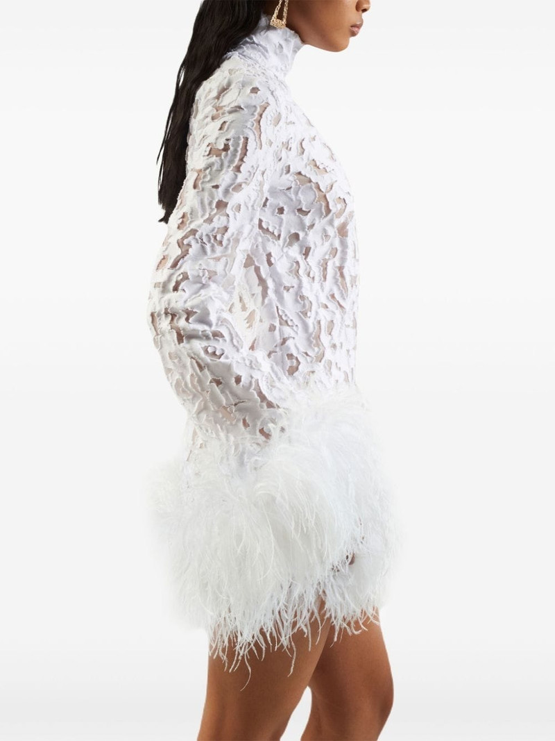 Taller Marmo Gina Gina Gina feather-trim minidress outlook