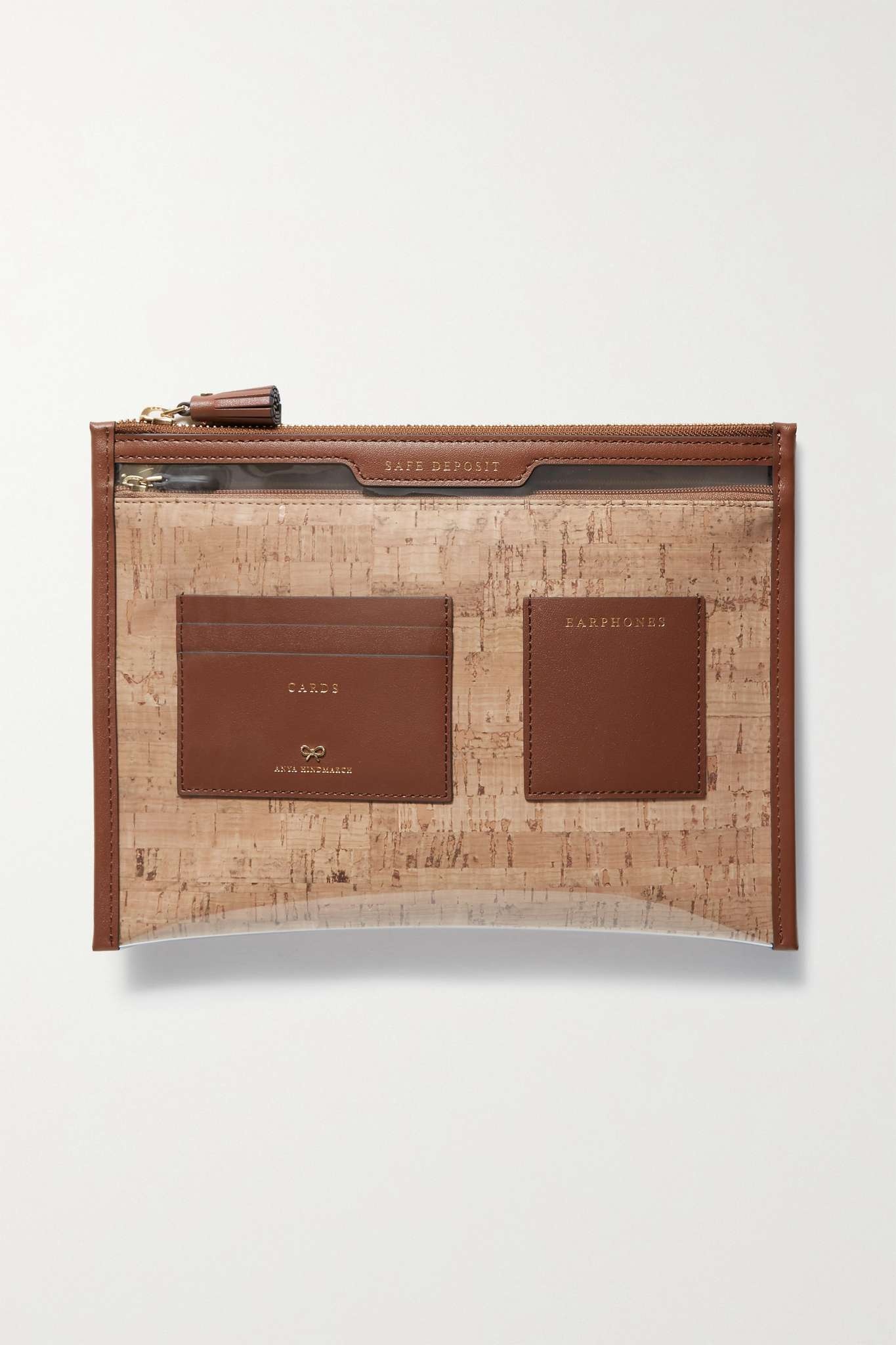 Safe Deposit leather-trimmed PVC and cork pouch - 1