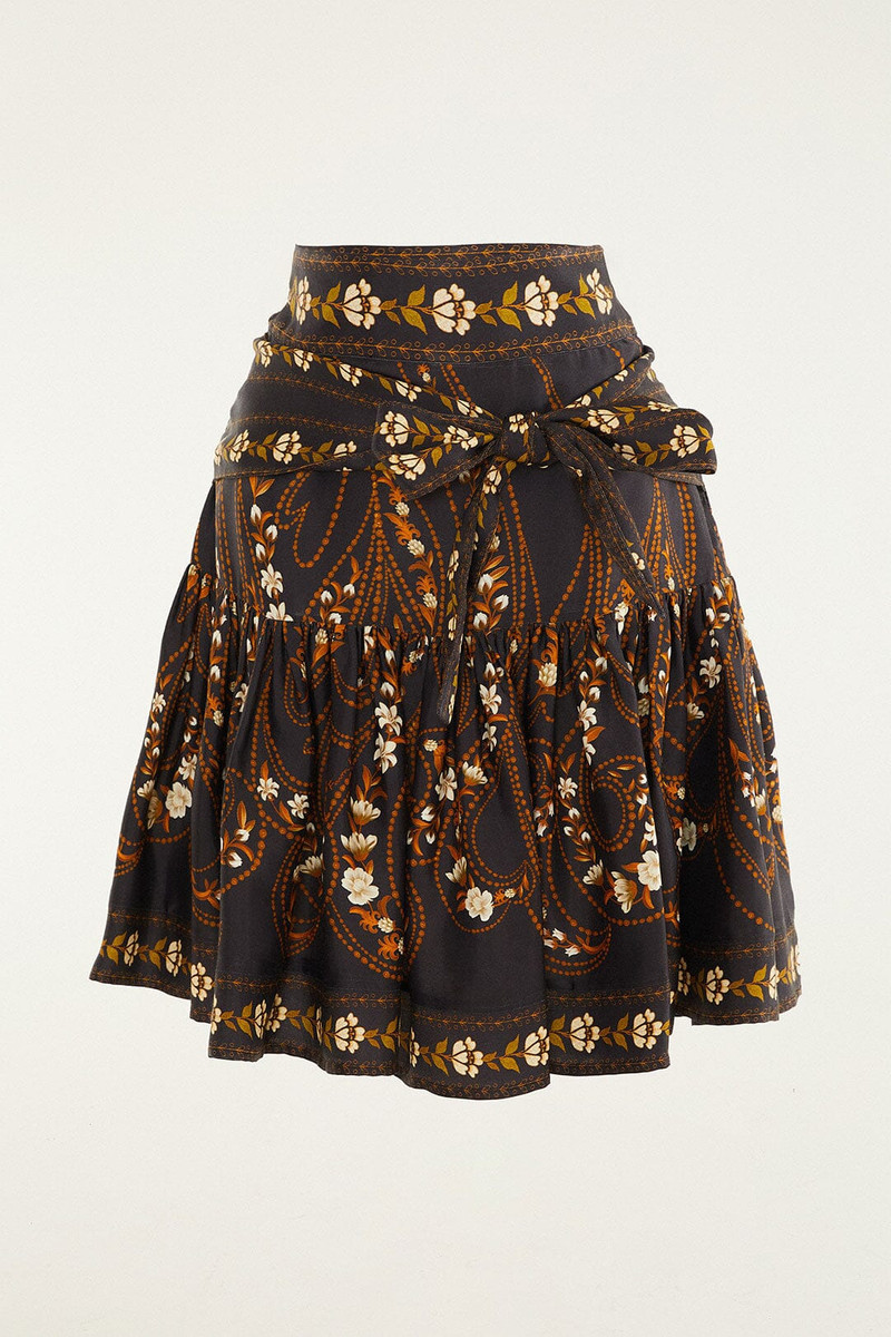 Black Garden Belted Lenzing™ Ecovero™ Viscose Mini Skirt 5