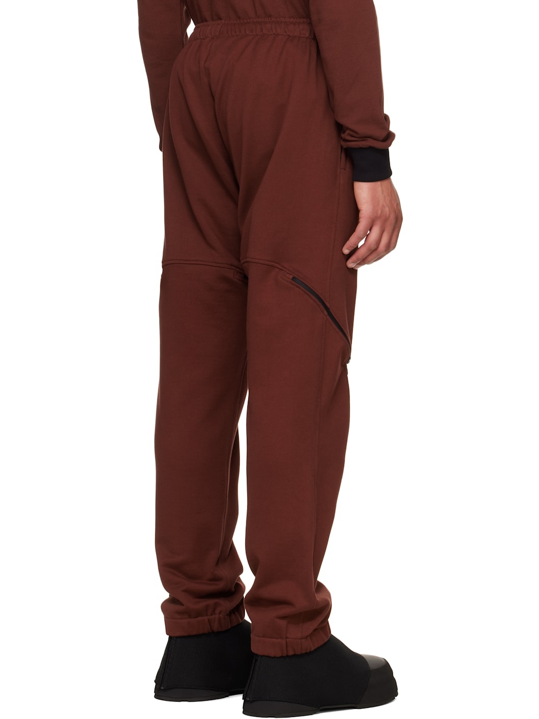 Burgundy Tri Zip Sweatpants - 3