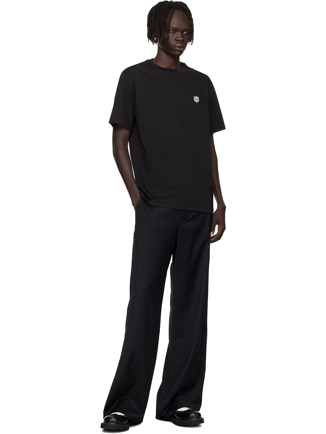 Black Kenzo Paris 'KENZO Happy Tiger' Embroidered T-shirt - 4