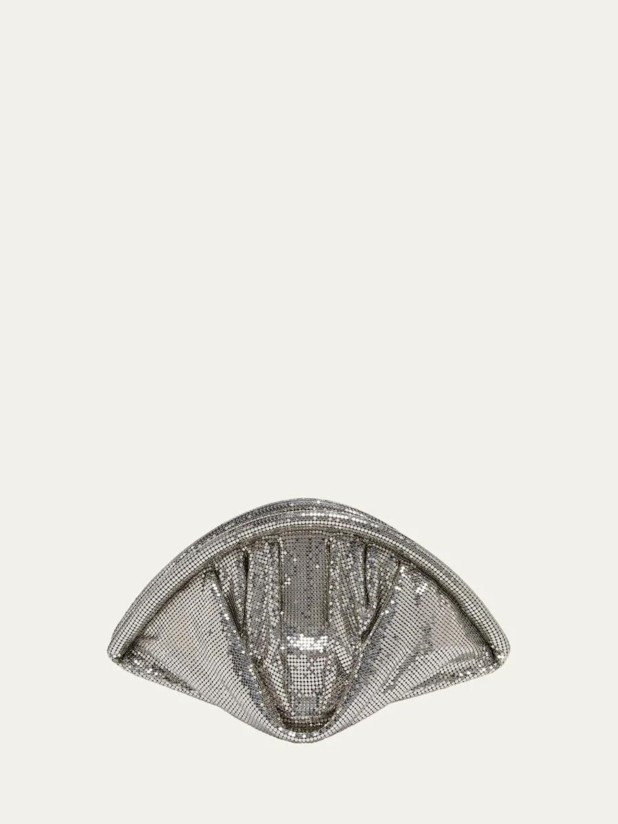 Studded Mesh Zip Pochette Clutch Bag - 1