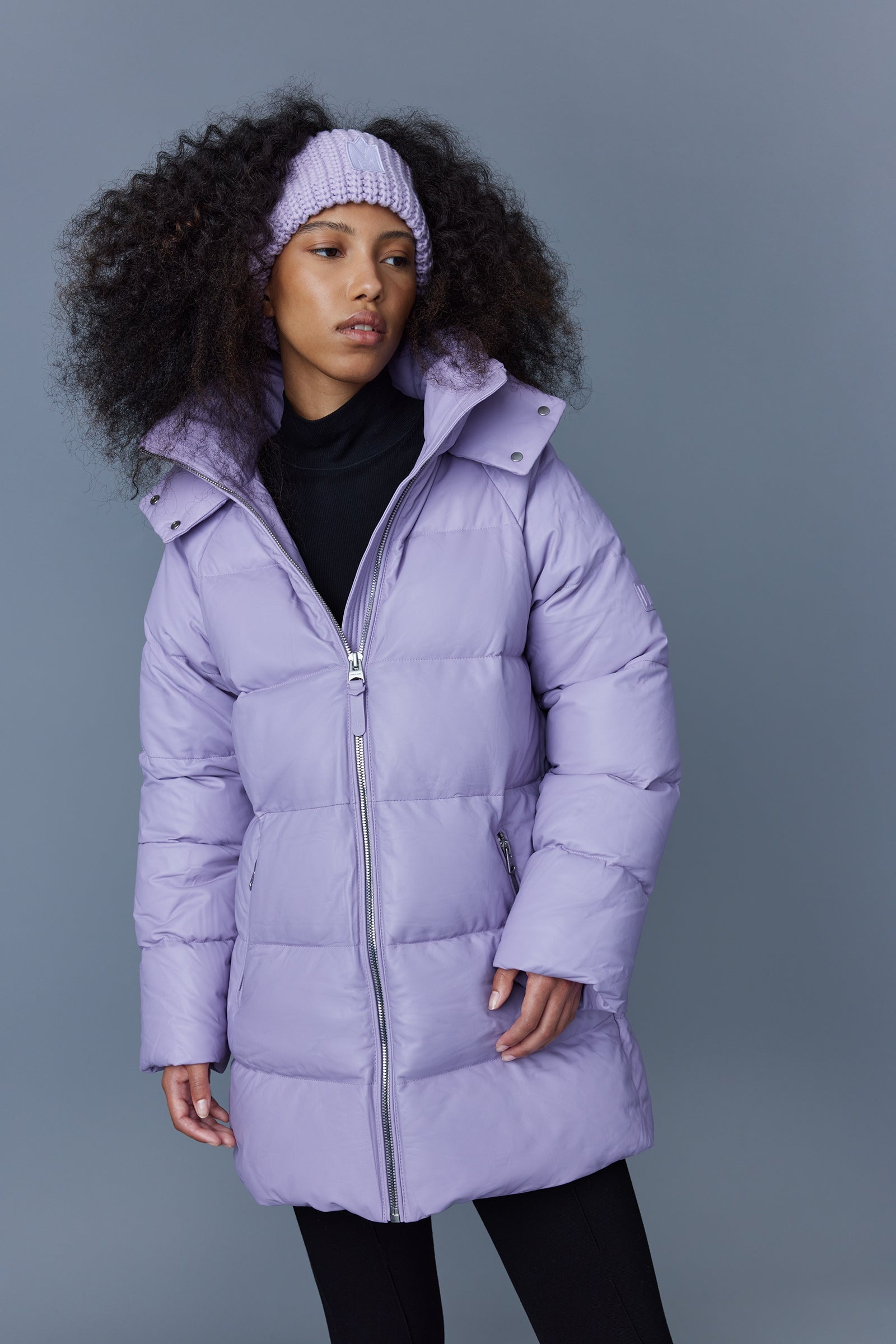 KARSYN (R) Leather down jacket with removable hood - 5