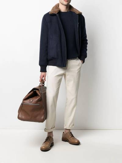 Brunello Cucinelli contrasting collar bomber jacket outlook