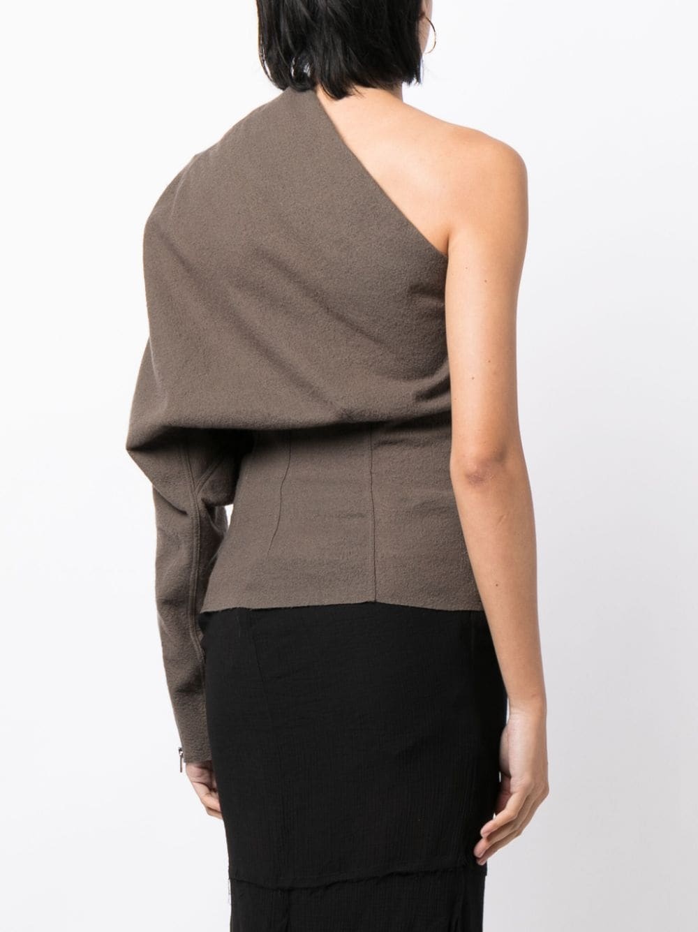 one-sleeve virgin wool top - 4