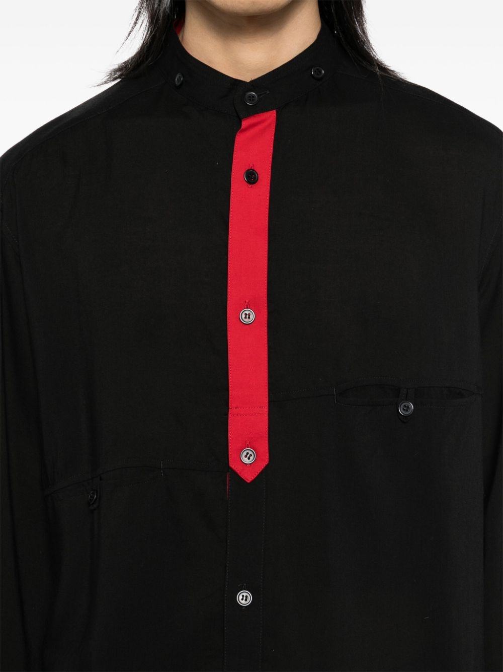 contrast-panel shirt - 6