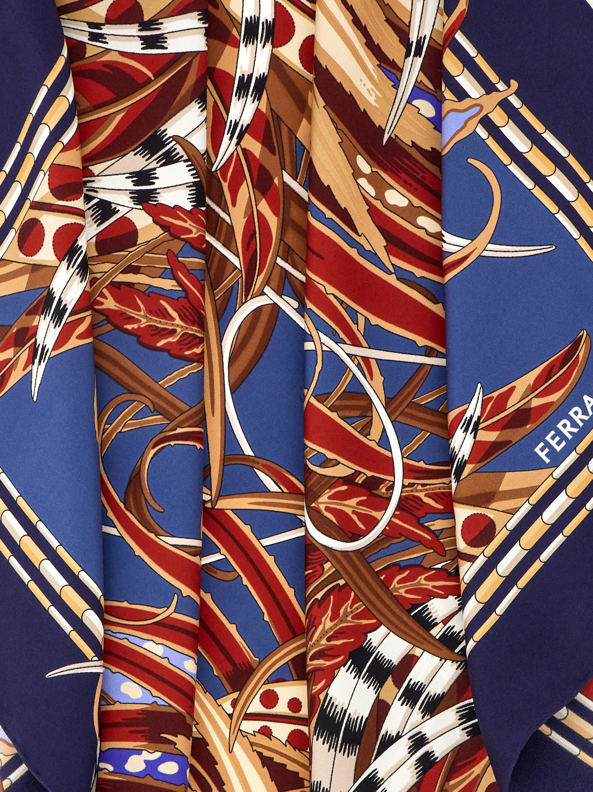 Rooster print silk scarf - 4