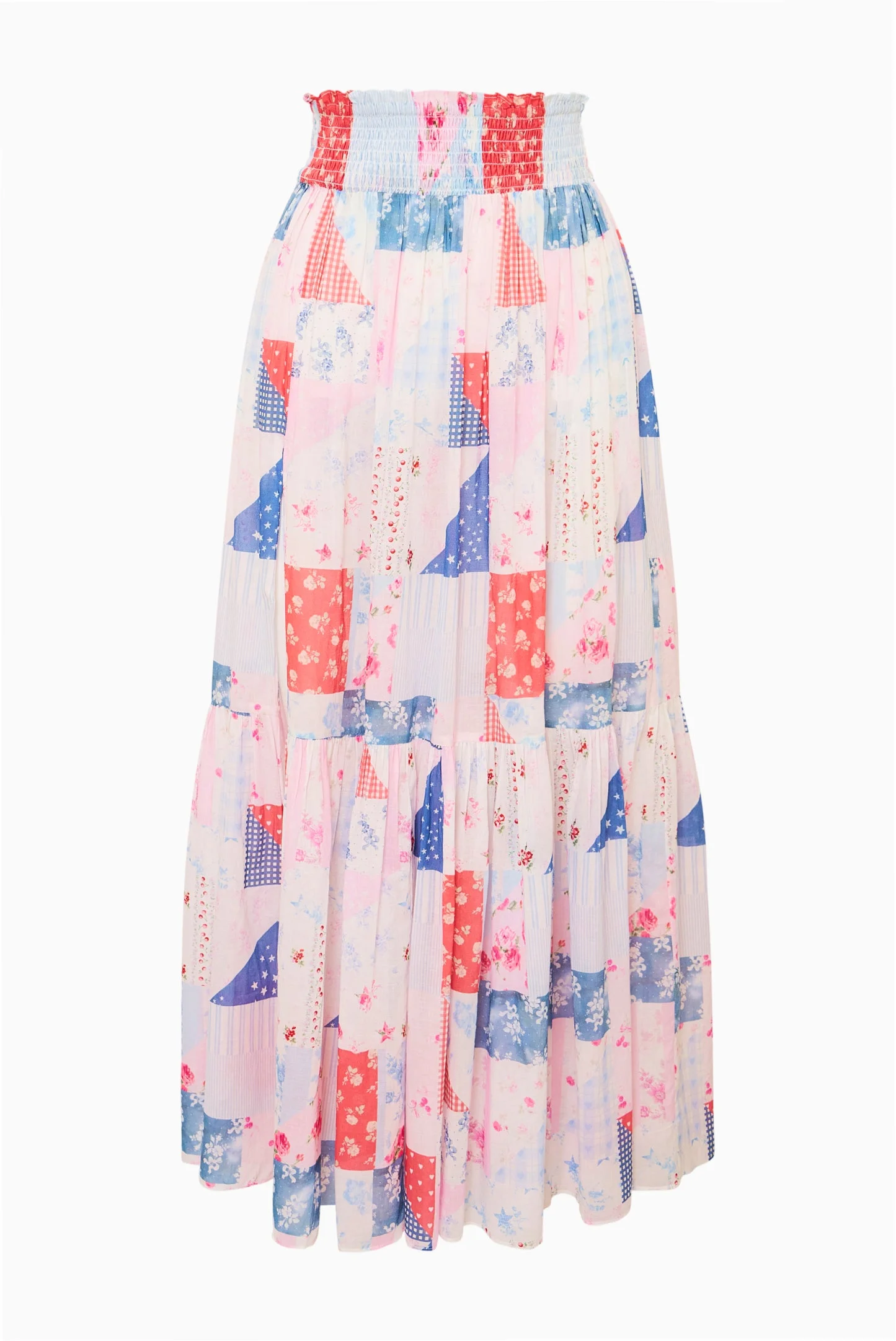 Umber Patchwork Print Maxi Skirt - 1