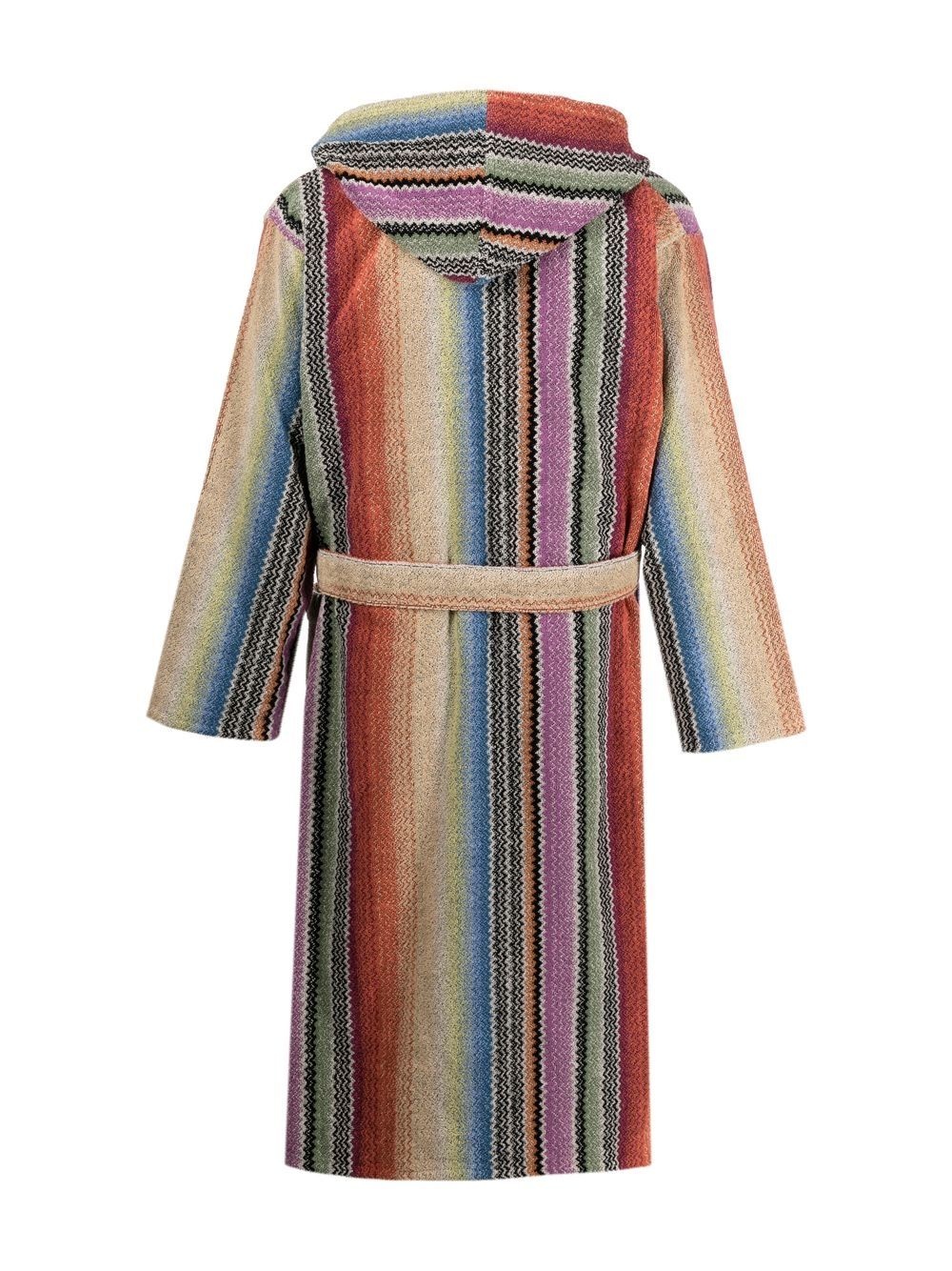 Archie zigzag pattern hooded robe - 3