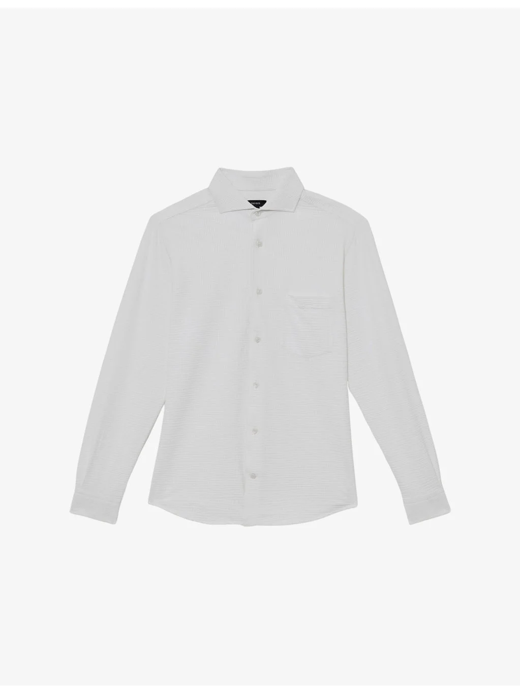 Solarko Cutaway-Collar Stretch-Woven Seersucker Shirt - 1