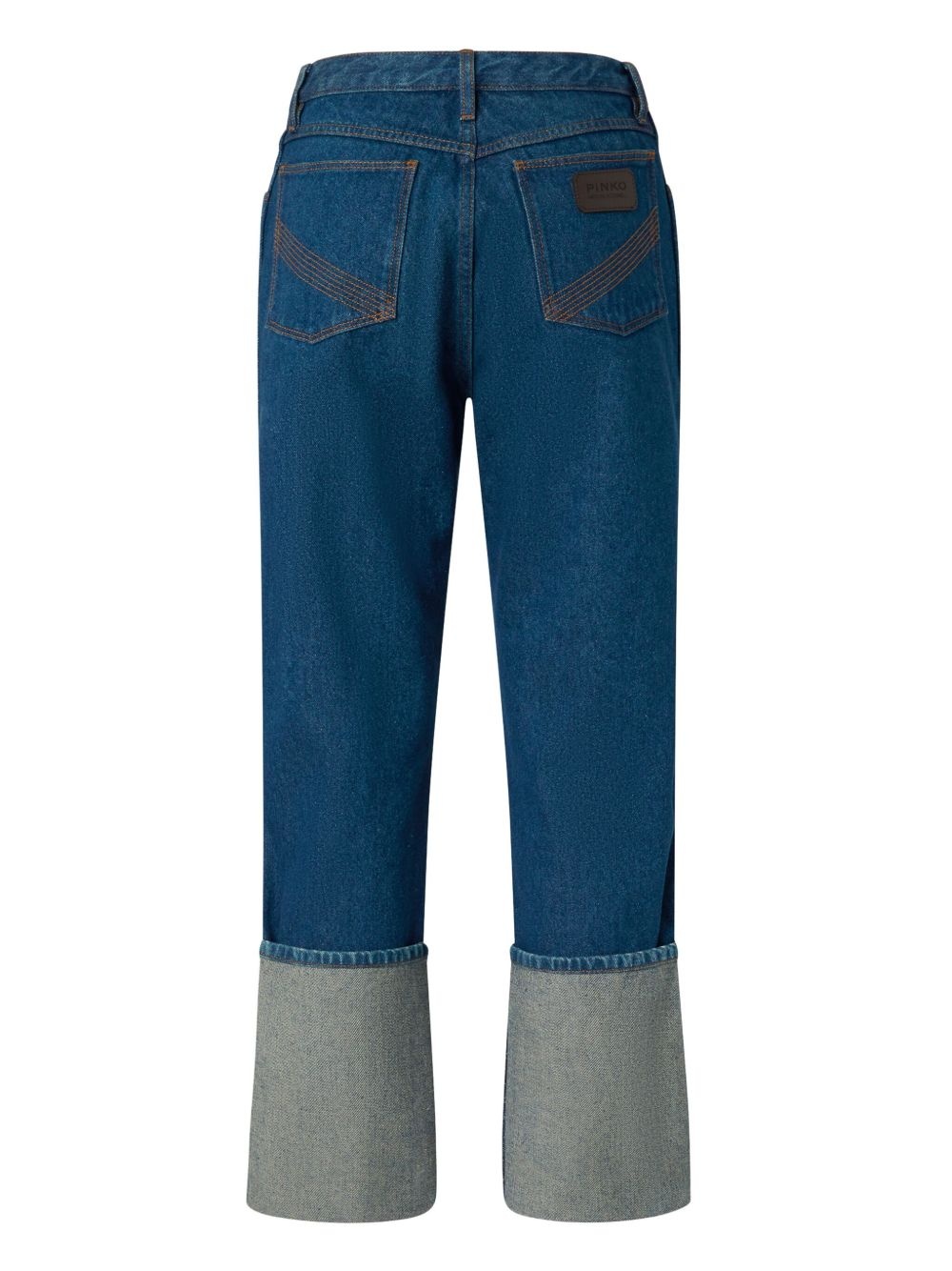 turn-up straight jeans - 2