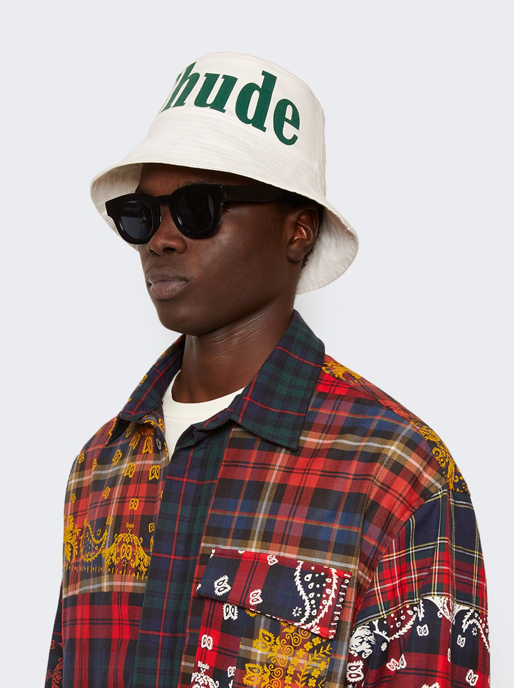 Logo Bucket Hat Off White And Green - 3