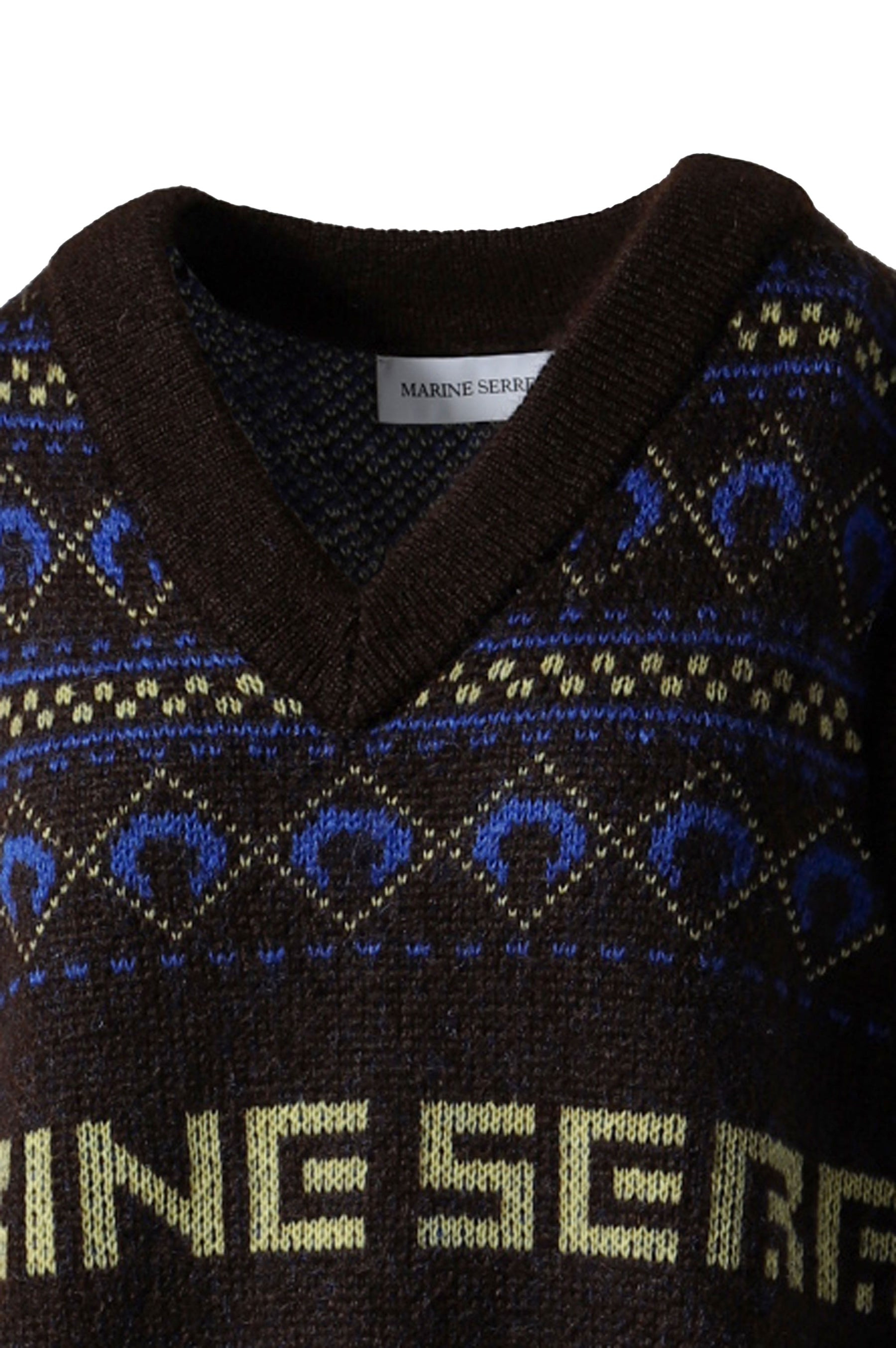 MARINE SERRE JACQUARD KNIT VEST / BRW - 7