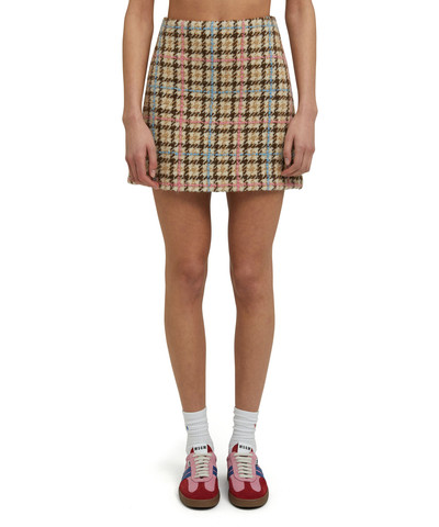 MSGM Blended wool mini skirt with "Micro Check Wool" motif outlook