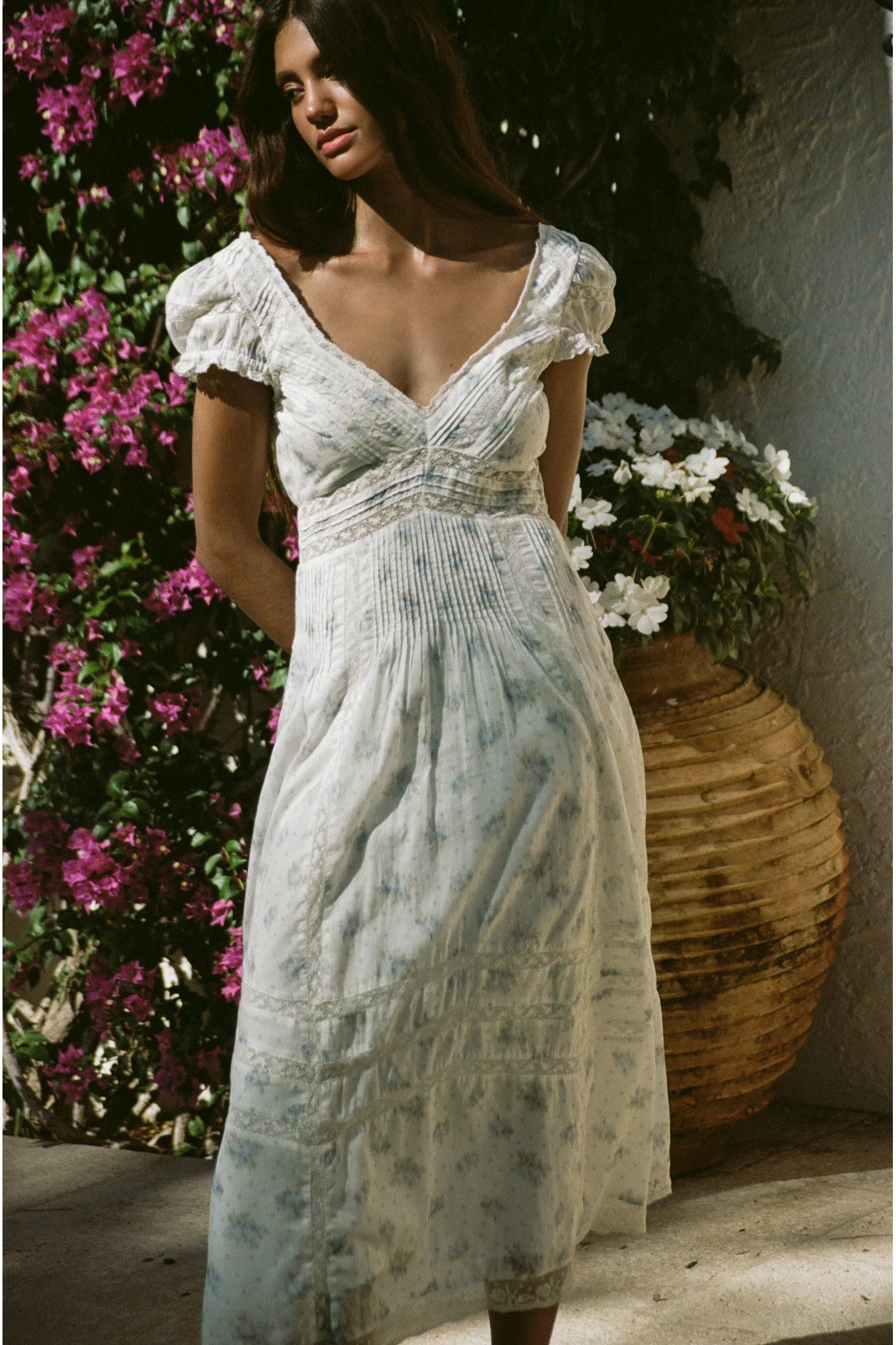 LoveShackFancy Suvi Floral Cotton Midi Dress - D2566-3184