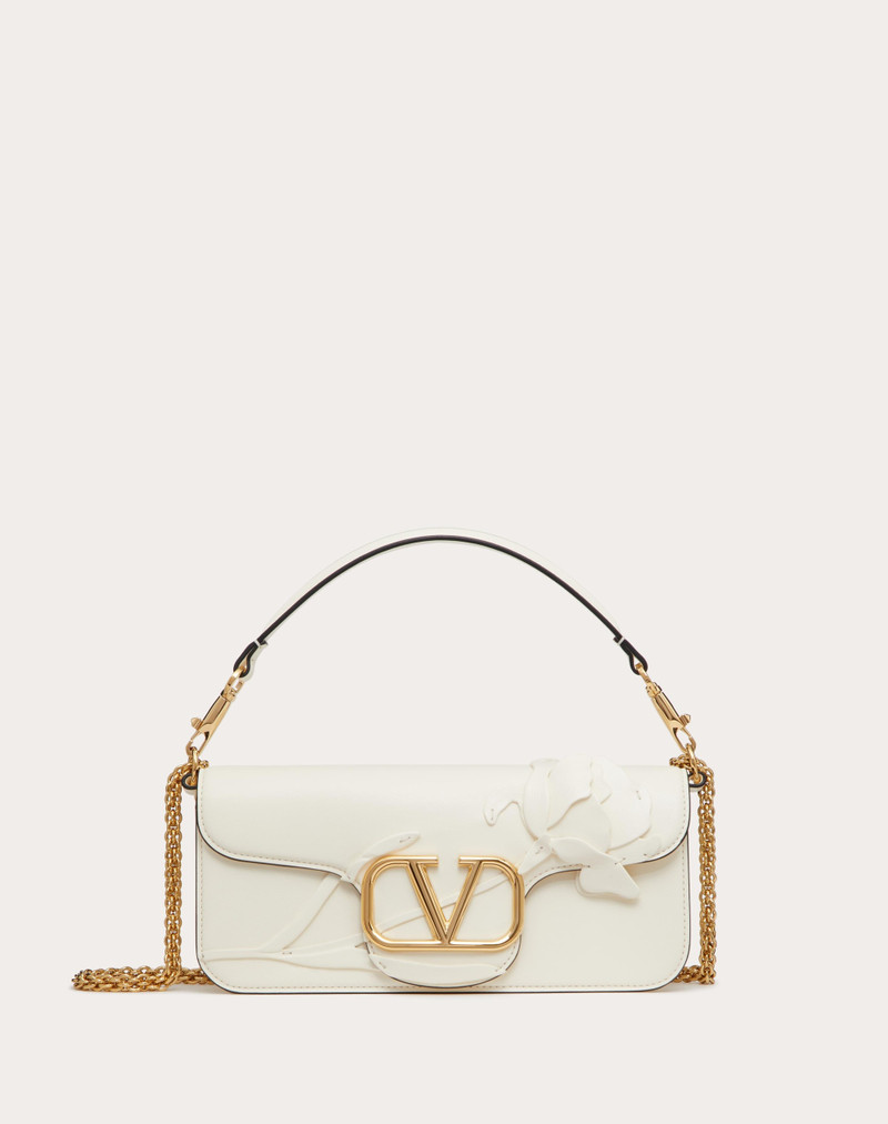 VALENTINO GARAVANI LOCÒ SHOULDER BAG WITH APPLIQUE FLOWERS 1