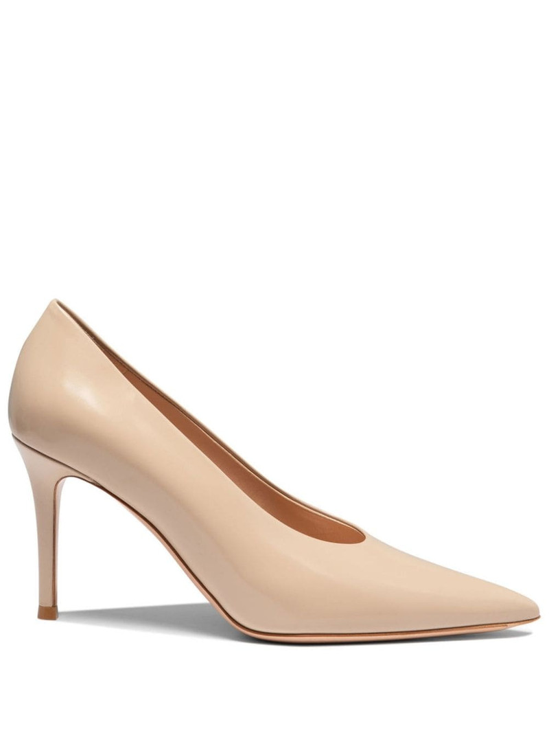 85mm pointed-toe leather pumps 1