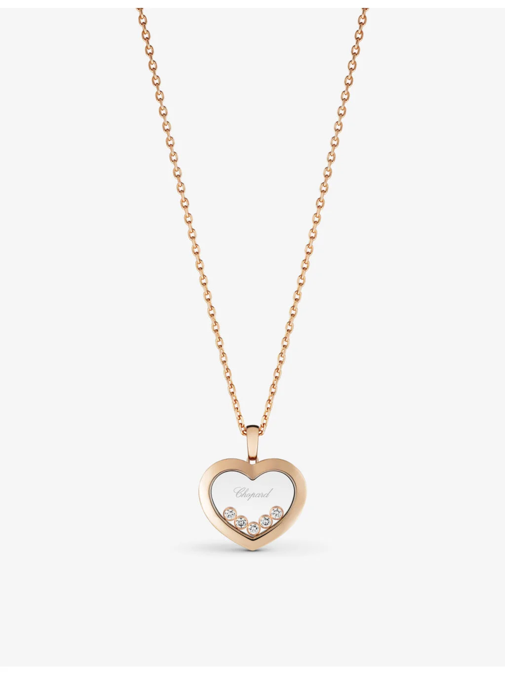 Happy Diamonds 18ct rose-gold and 0.25ct diamond necklace - 1