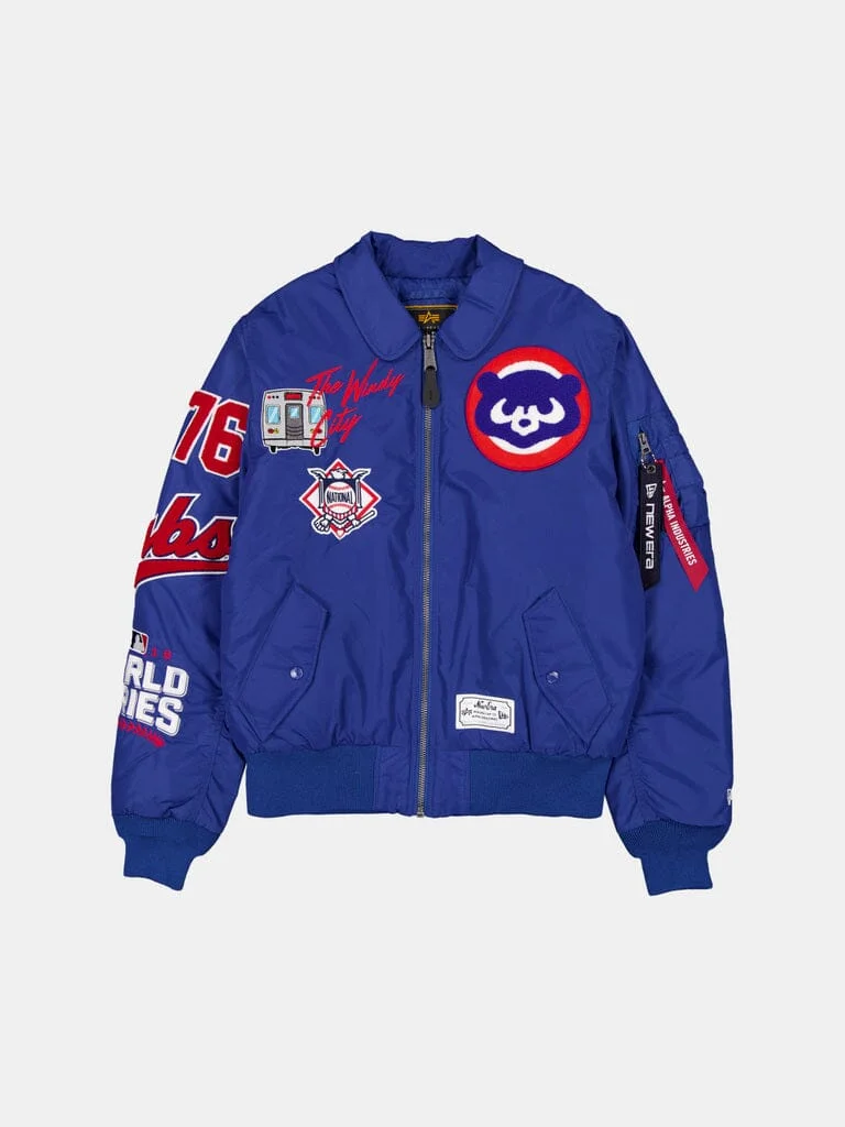 CHICAGO CUBS X ALPHA X NEW ERA MA-1 COLLARED BOMBER JACKET - 1