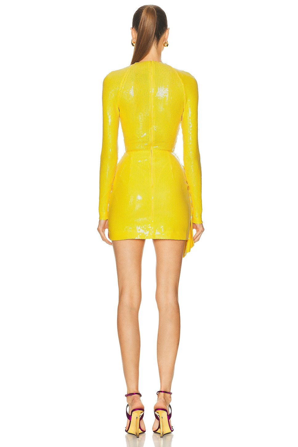 Long Sleeve Wrap Mini Dress - 4